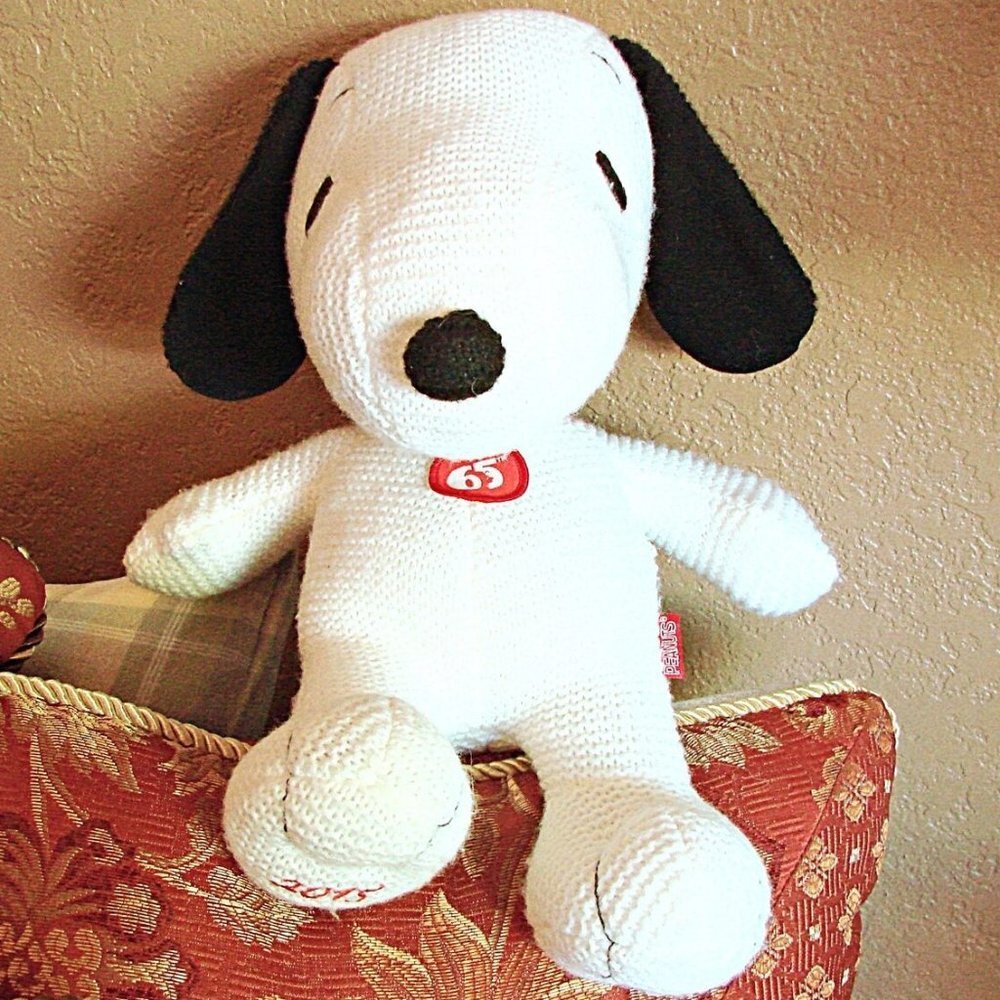 Peanuts Snoopy Dog Animal Plush Just Play 65th Anniversary 2015 Ed Toy White 15"